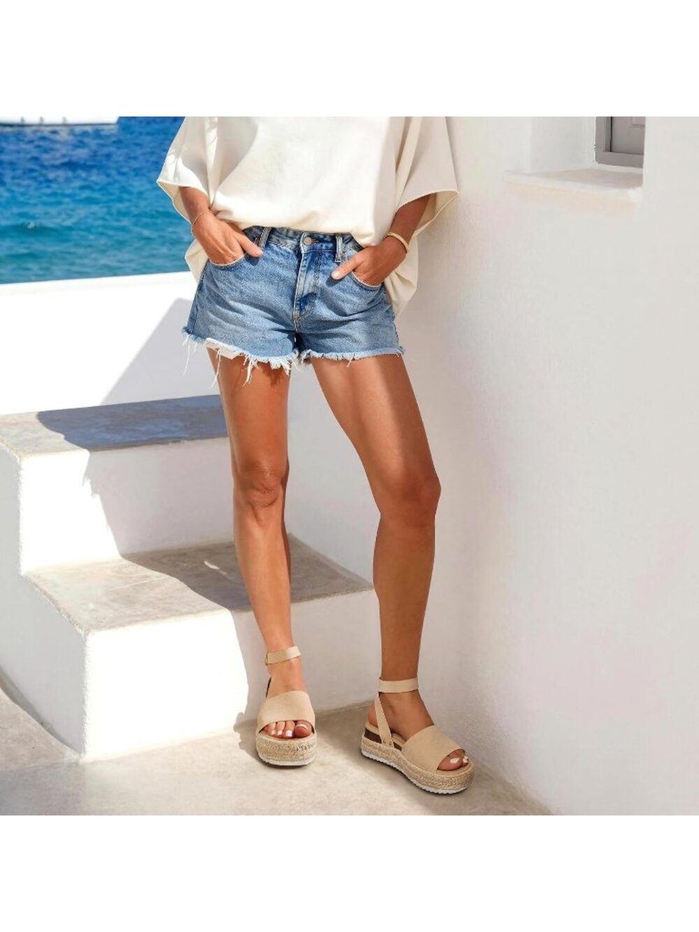 Women's Nude Comfortable Platform Espadrilles Ankle Strap Wedge Sandal Shoes - Picture 2 of 6